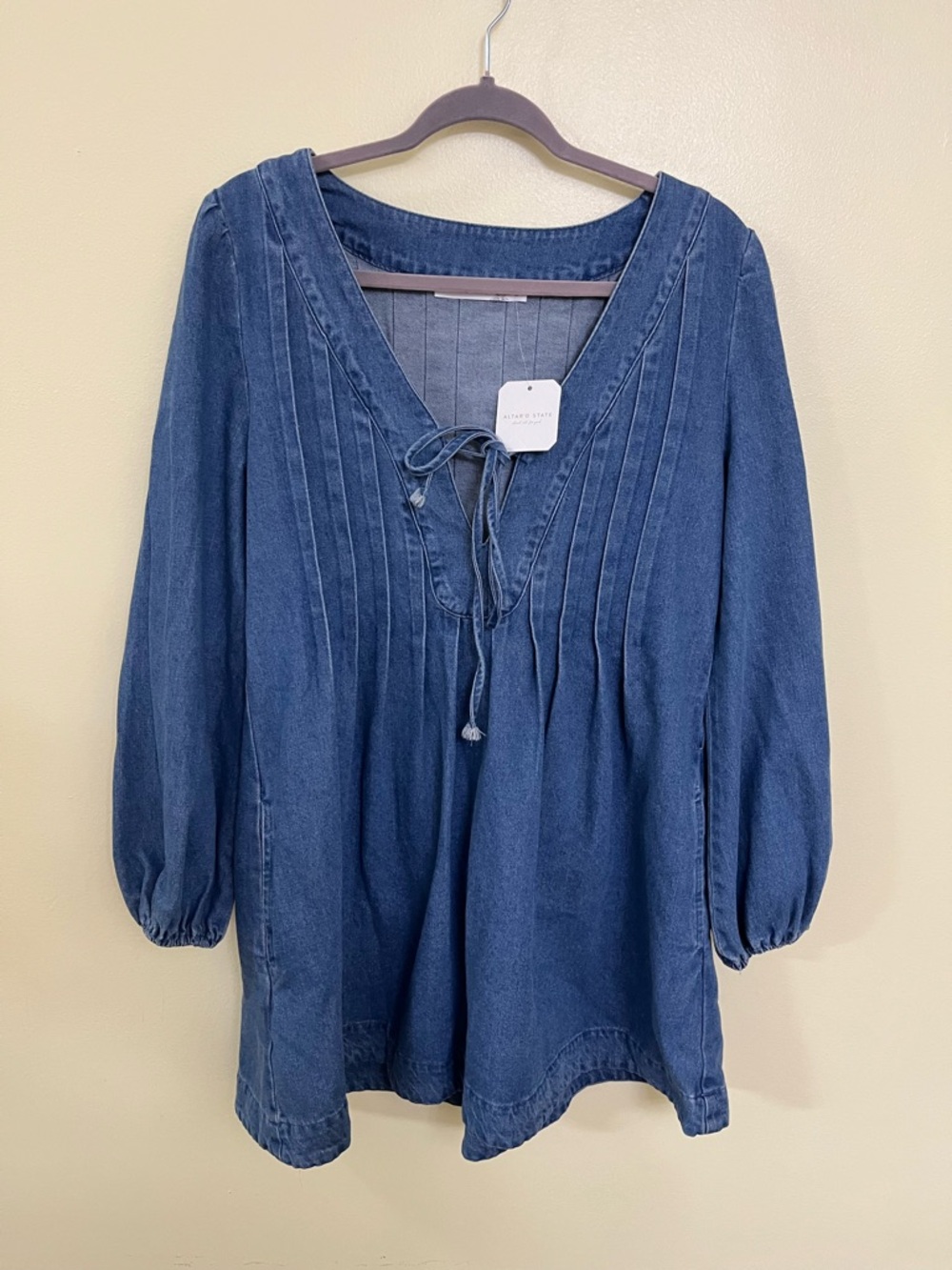 NEW Altar’d State Denim Mini Dress Size Medium NWT - Picture 2 of 5